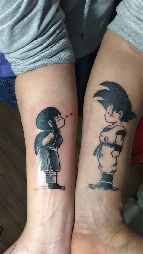 tatuajes de dragon ball para parejas|Tatuajes de pareja dragon ball